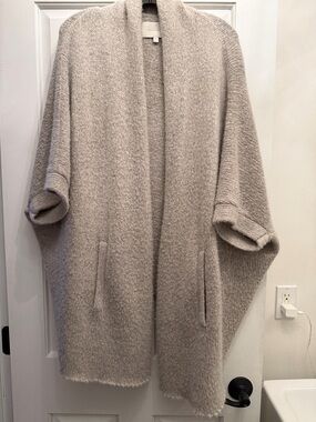 Brochu Walker Taupe Open Knit Cape Cardigan